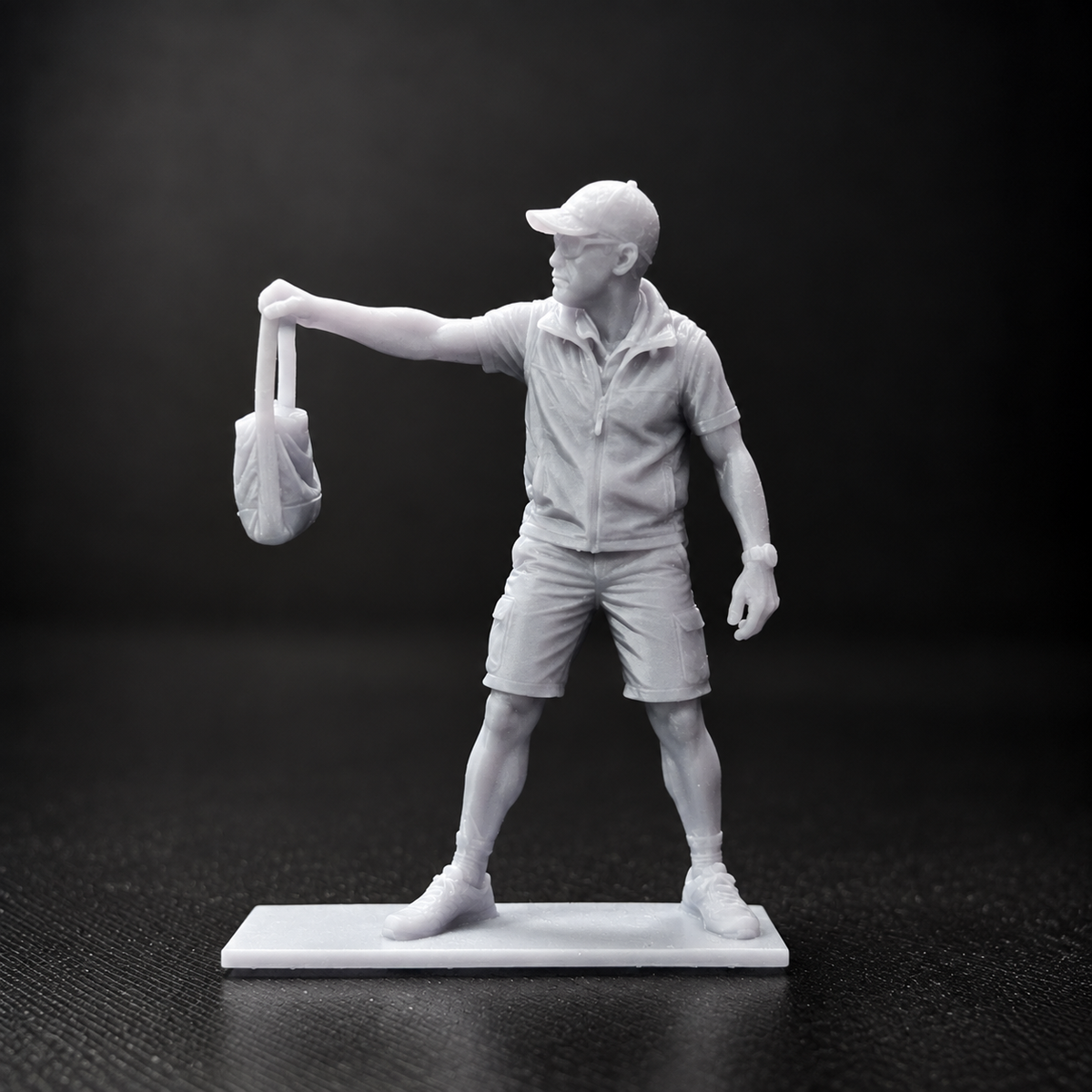 Asistente con musette – Figura de ciclista de escenario (Impresión 3D en resina)