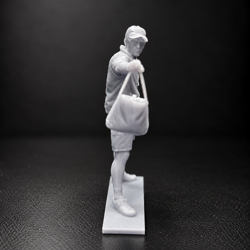 Asistente con musette – Figura de ciclista de escenario (Impresión 3D en resina)