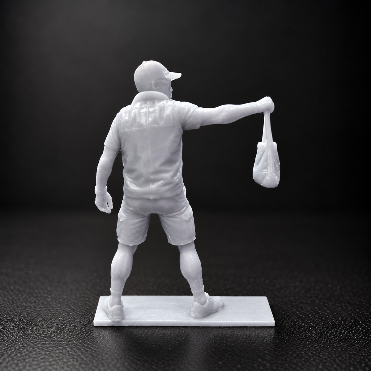 Asistente con musette – Figura de ciclista de escenario (Impresión 3D en resina)